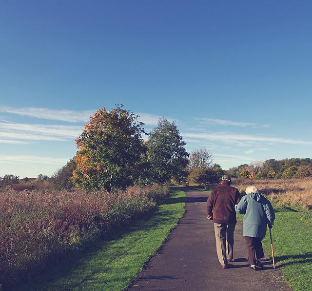 old people walking image