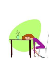 Exhausted woman image